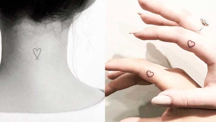 tatuajes de corazon minimalistas