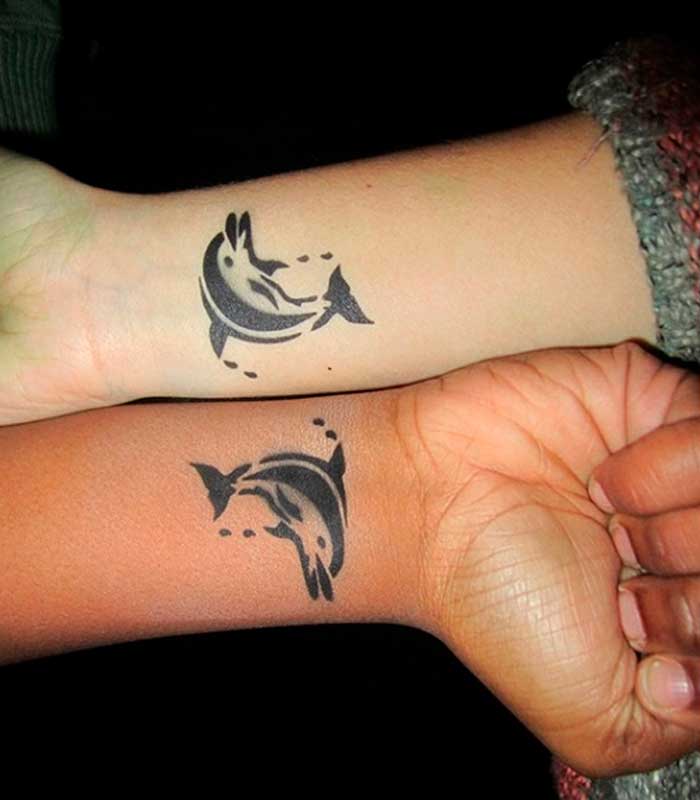 tatuajes de delfines para parejas