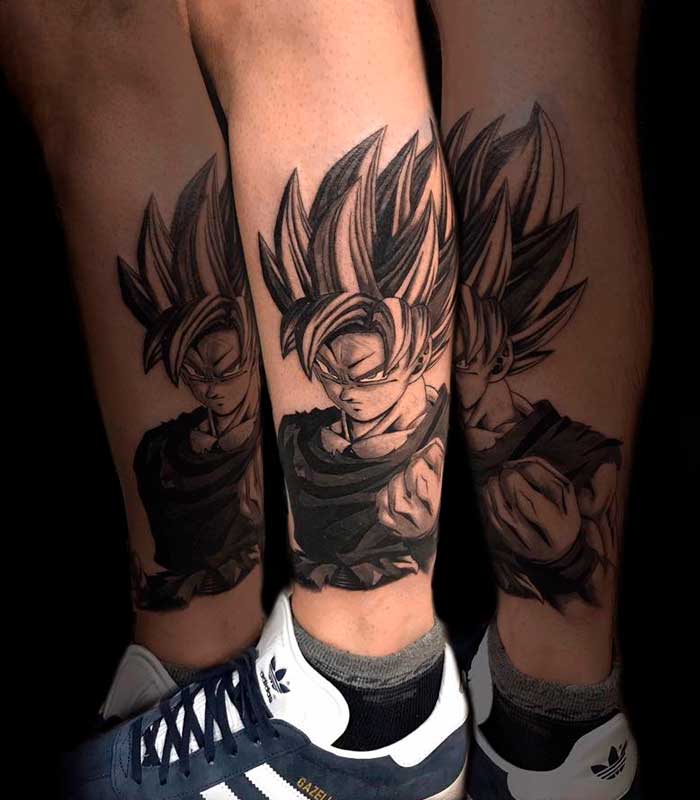 tatuajes de dragon ball en la pierna