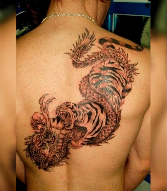 tatuajes de dragones y tigres