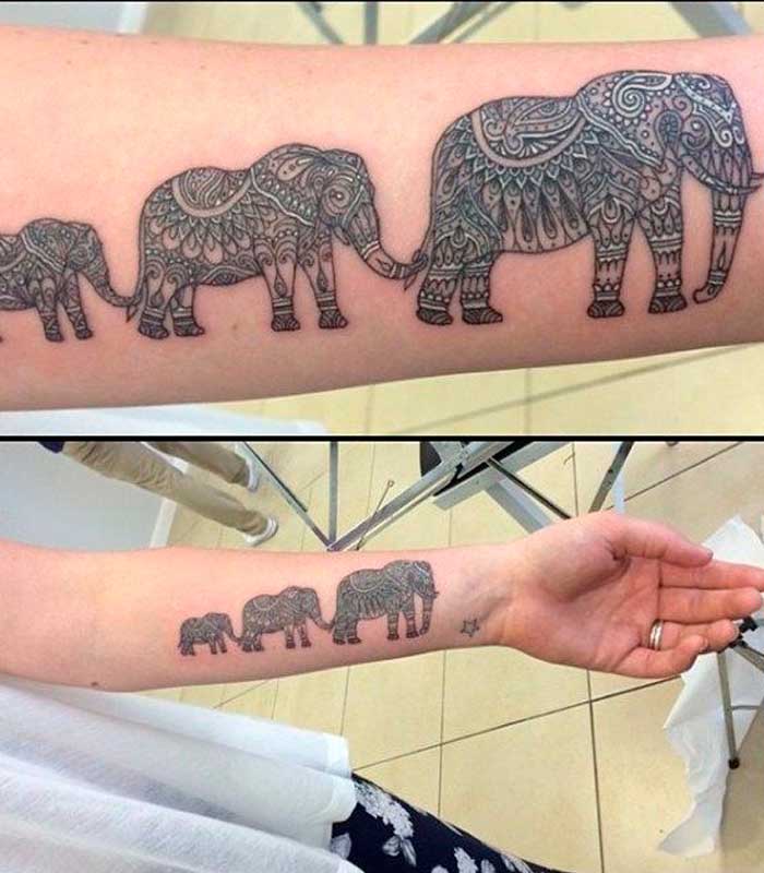tatuajes de elefantes familia