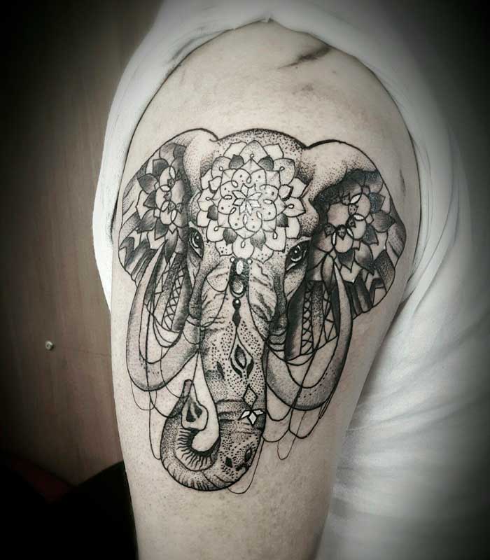 tatuajes de elefantes mandalas