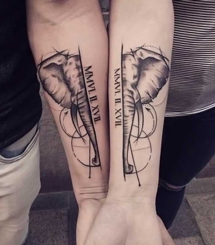 tatuajes de elefantes para parejas