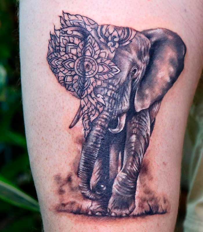 tatuajes de elefantes tailandeses