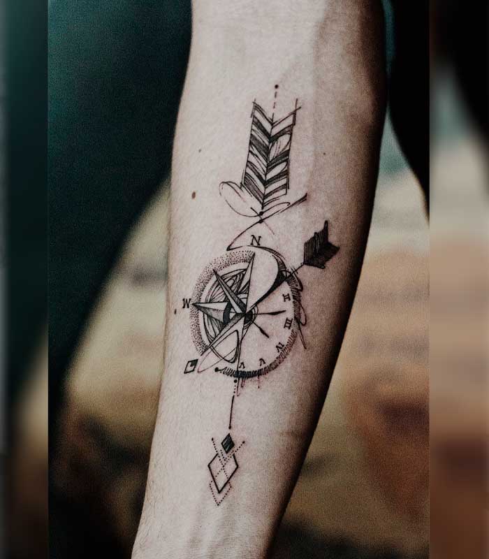 tatuajes de flechas con brujulas 1