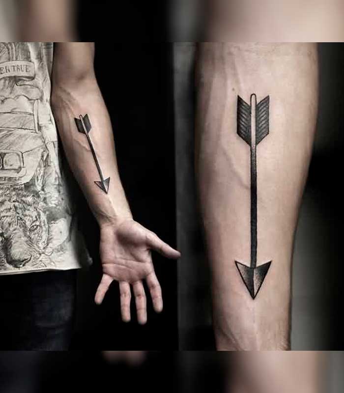 tatuajes de flechas en el antebrazo