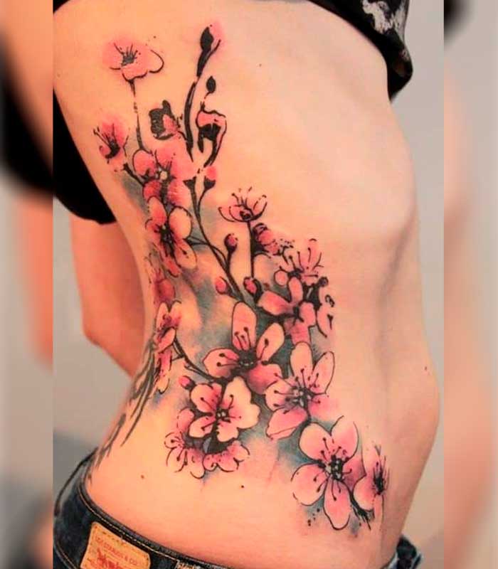 tatuajes de flores de cerezo