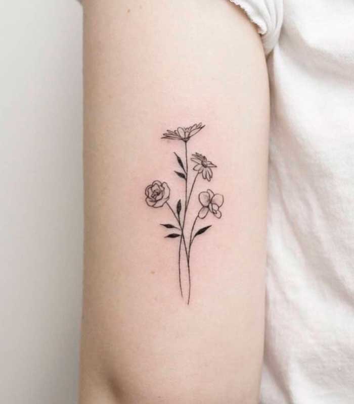 tatuajes de flores minimalistas