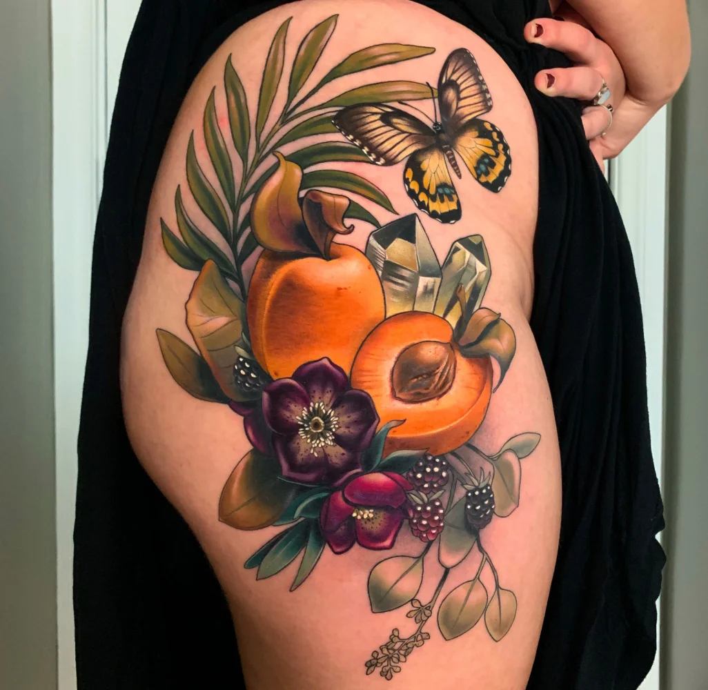 Tatuajes de comidas, bebidas y frutas: 🍔🍍🍷 + 100 imágenes 75 tatuajes de frutas 13