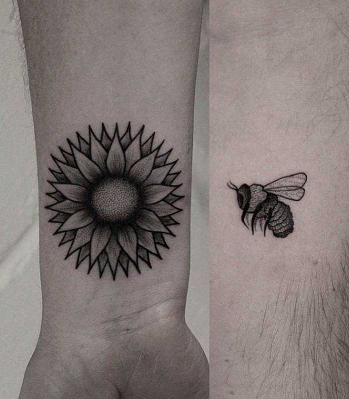 tatuajes de girasoles para parejas