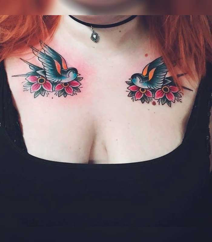 tatuajes de golondrinas para chicas