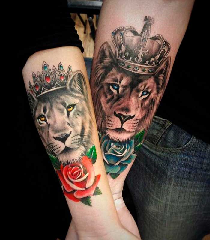 tatuajes de leones para novios