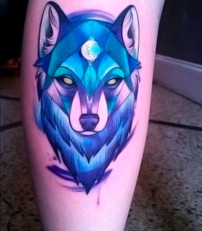 tatuajes de lobos a color