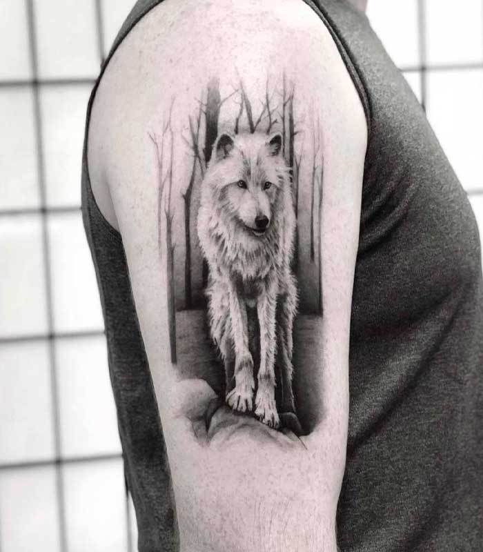 tatuajes de lobos blancos