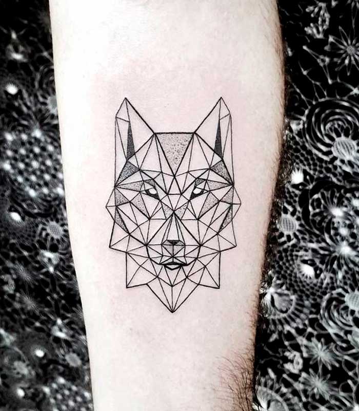 tatuajes de lobos geometricos