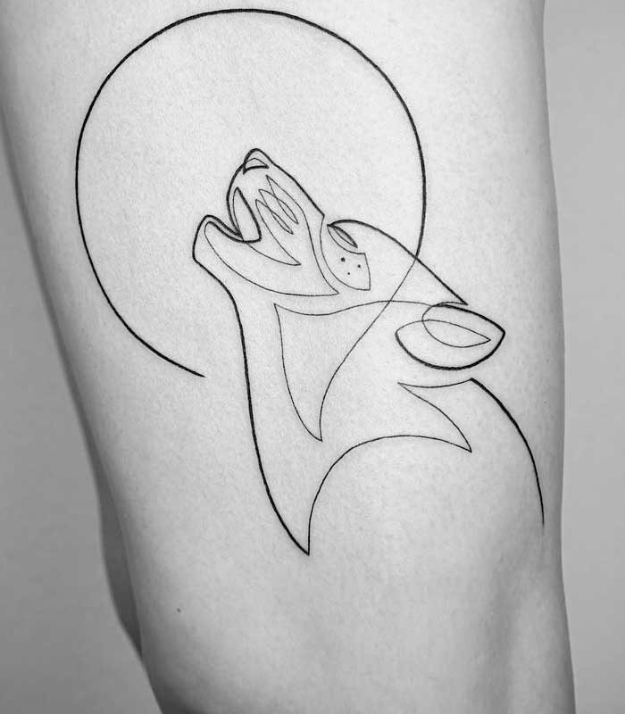 tatuajes de lobos minimalistas