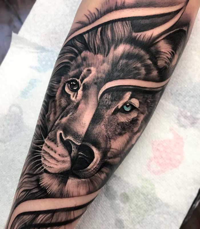 tatuajes de lobos y leones