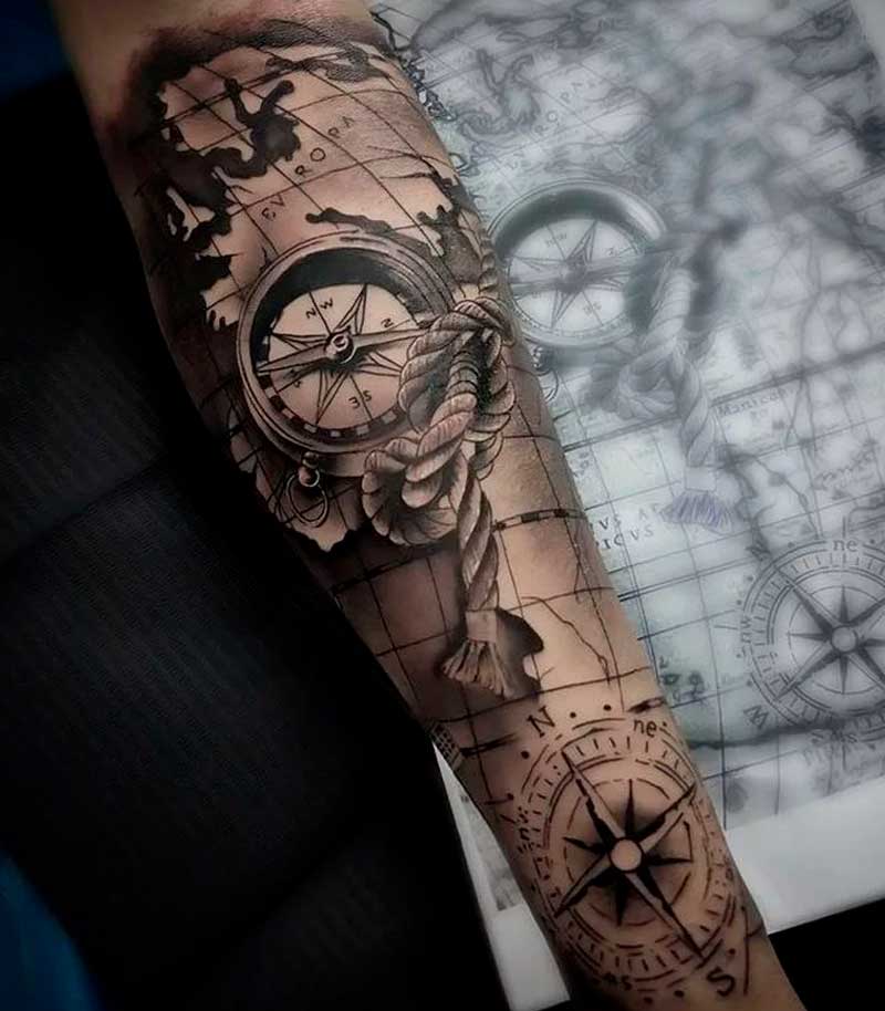 tatuajes de mapas y brujulas 5