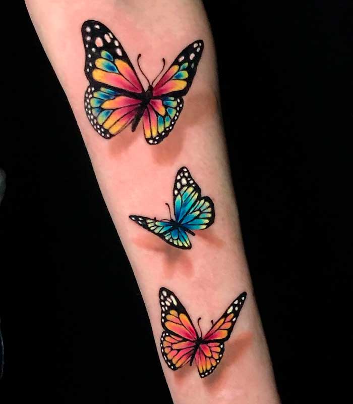 tatuajes de mariposas 3D realisticos