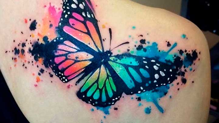 tatuajes de mariposas coloridos