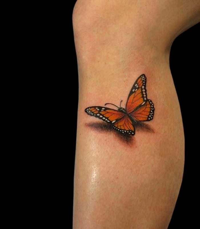 tatuajes de mariposas naranjas