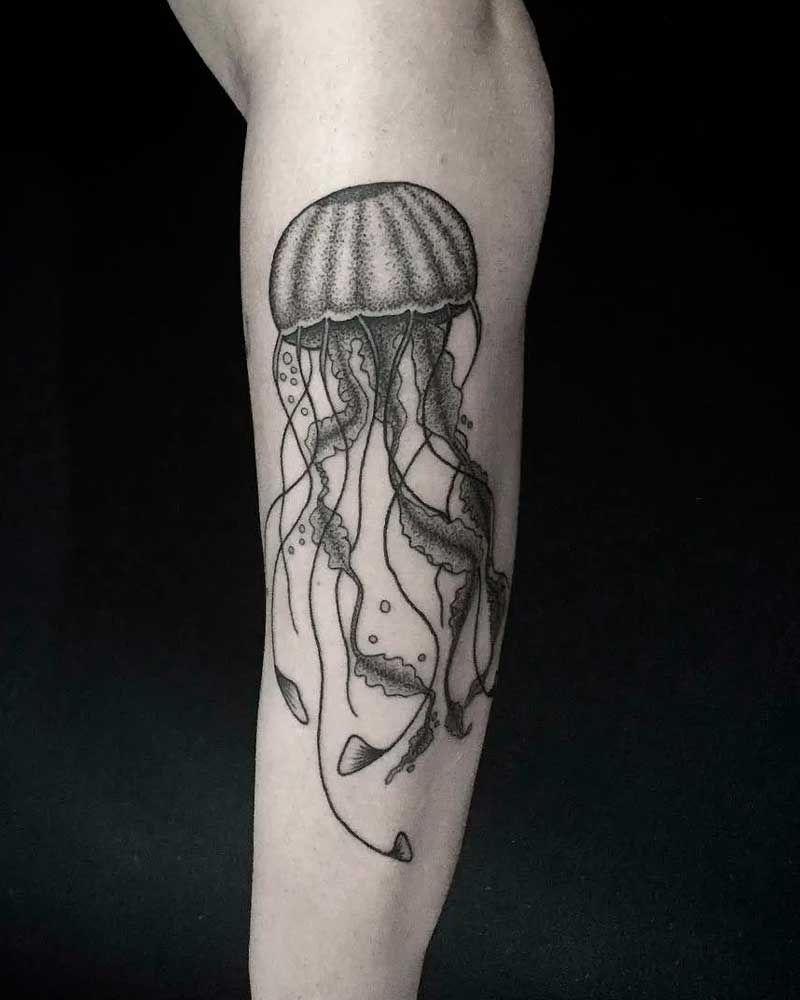 tatuajes de medusa en el antebrazo