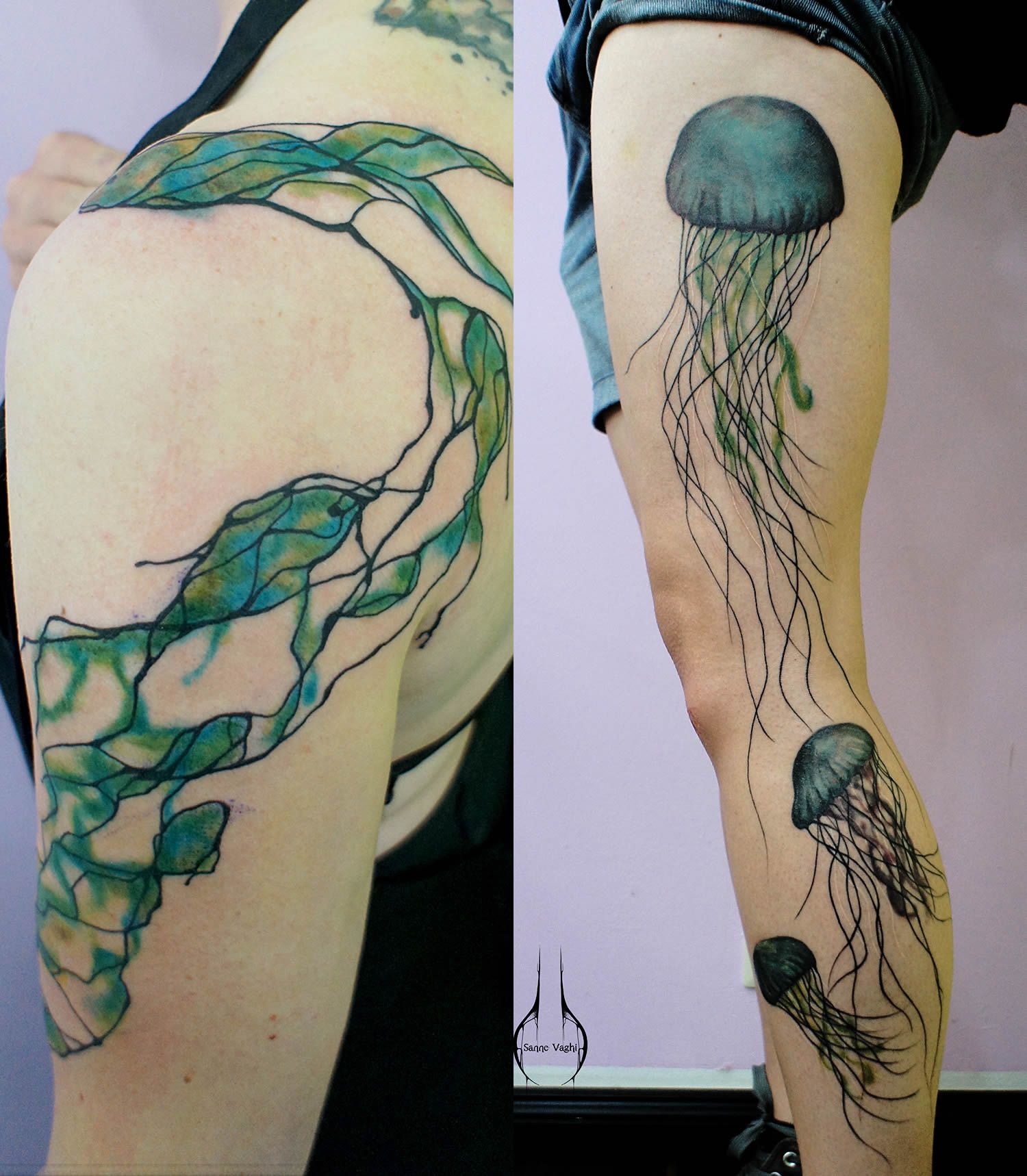 tatuajes de medusa en la pierna 4