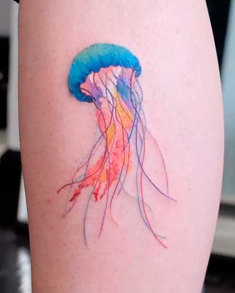 tatuajes de medusas realisticos y a color 3