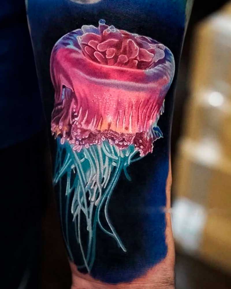 tatuajes de medusas realisticos y a color 5
