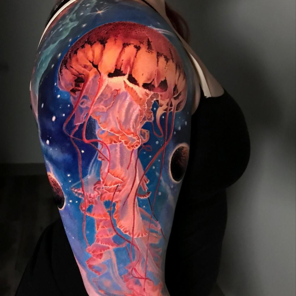 tatuajes de medusas realisticos y a color 8