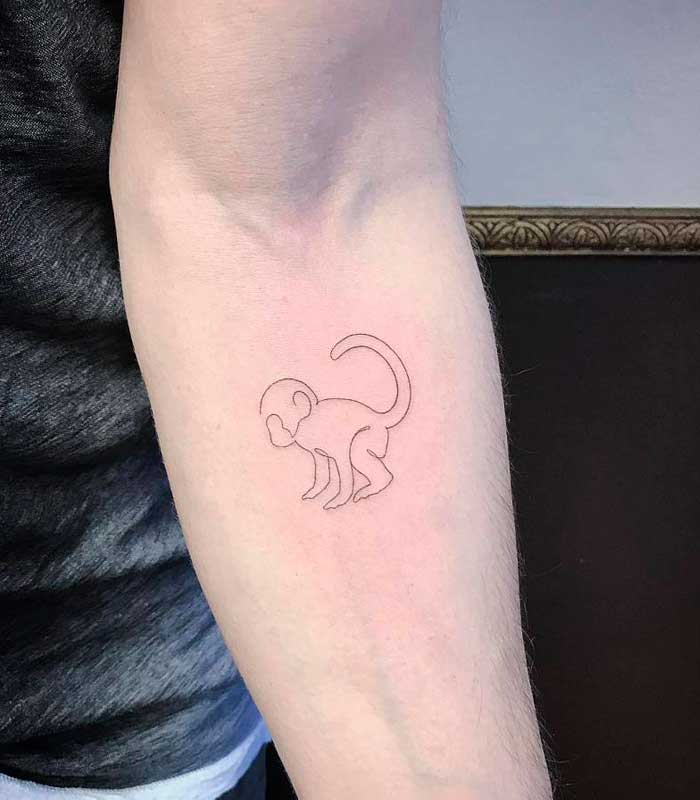 tatuajes de monos minimalistas
