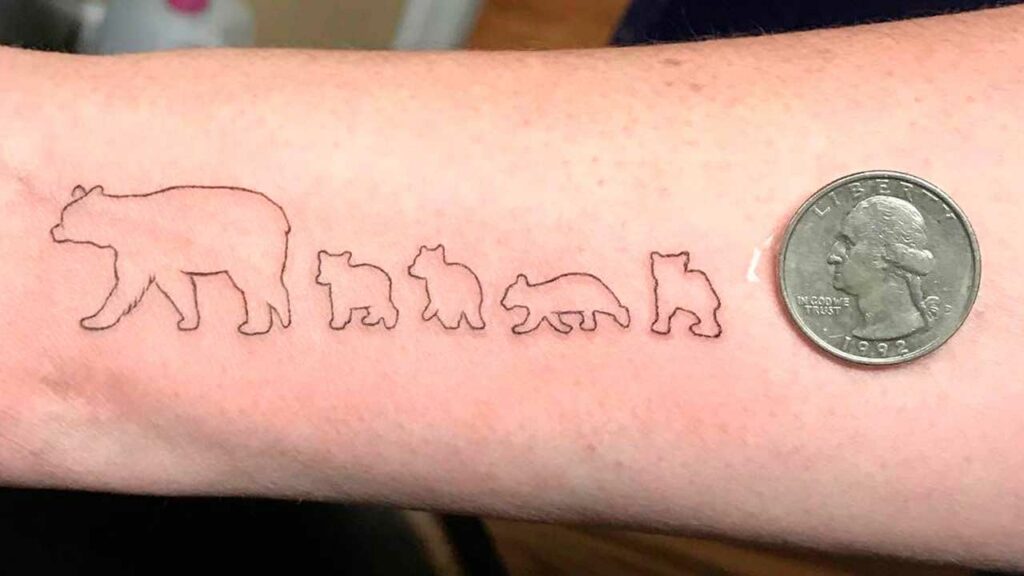 tatuajes de osos con familia y crias