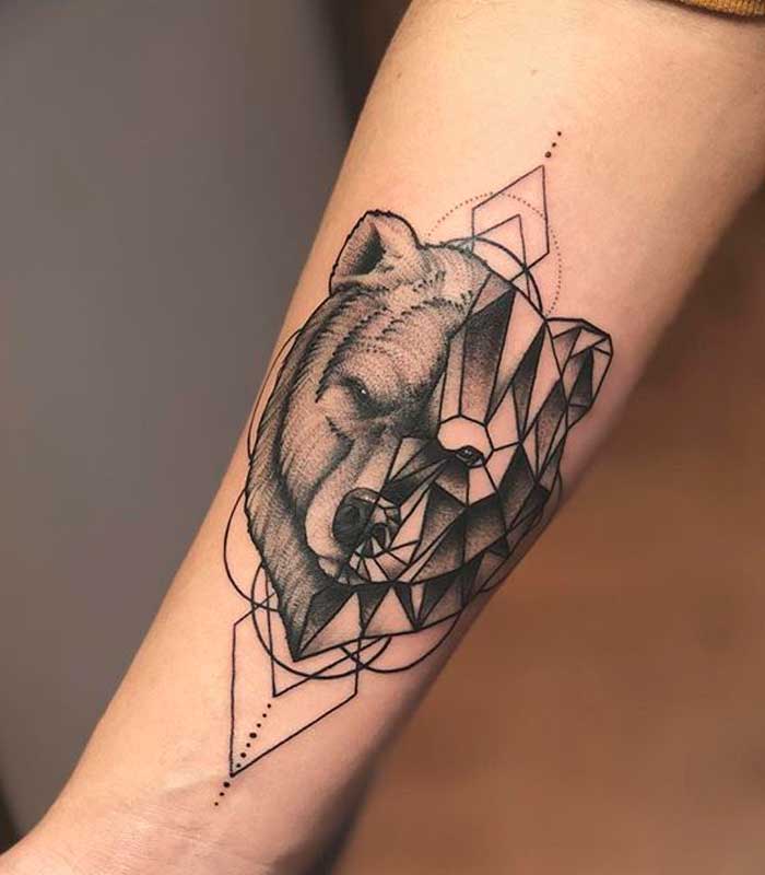 tatuajes de osos geometricos