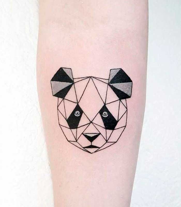 tatuajes de osos panda geometricos