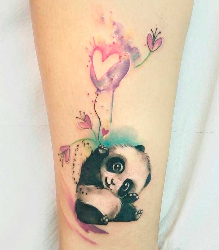 tatuajes de osos panda para mujeres