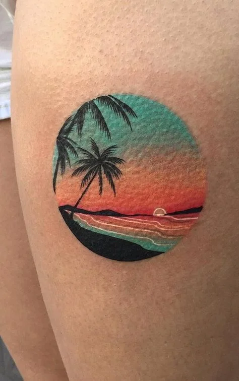 tatuajes de palmeras paisajes