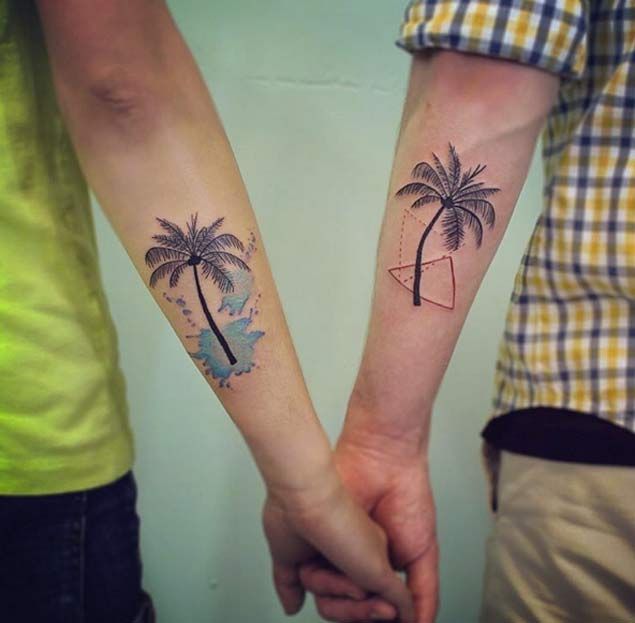 tatuajes de palmeras para parejas