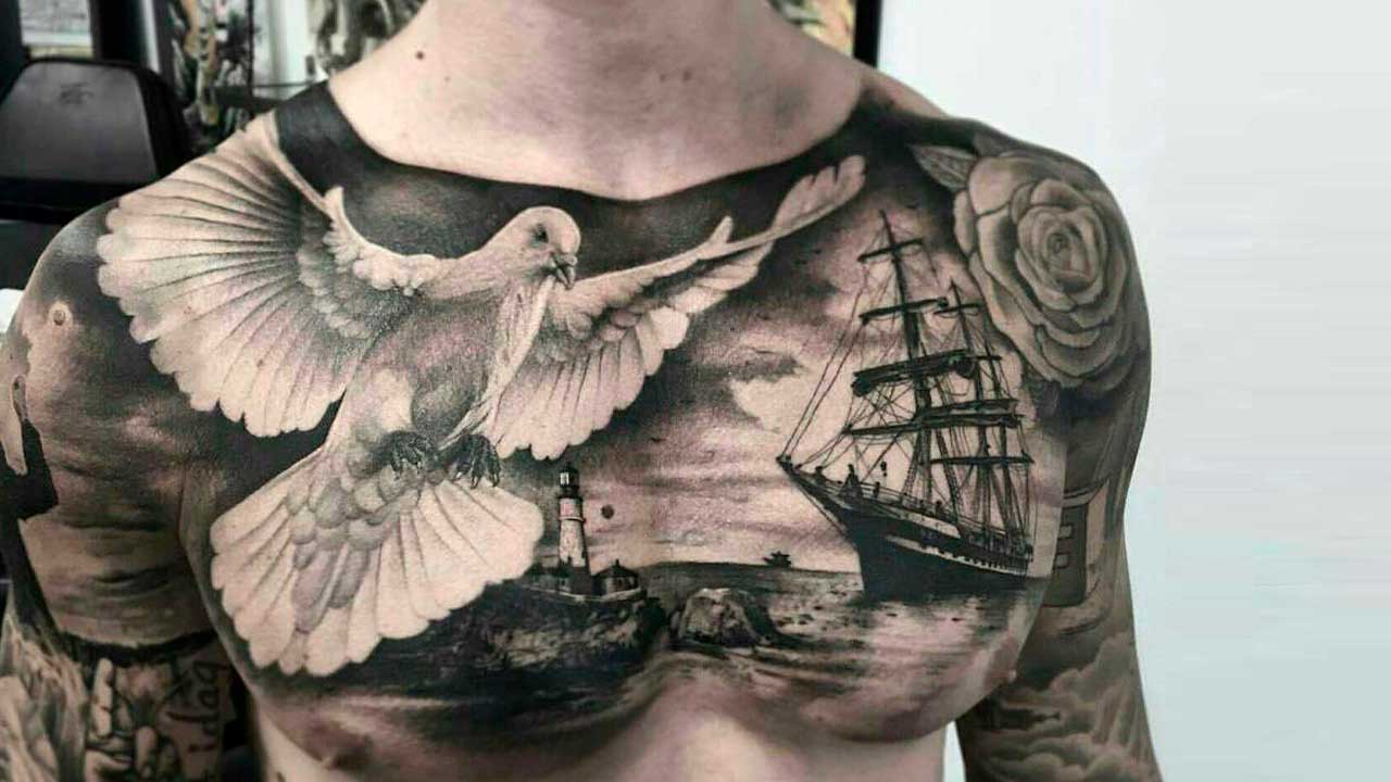 tatuajes de palomas para hombres 11