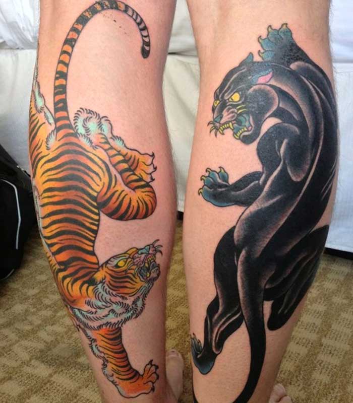 tatuajes de panteras y tigres
