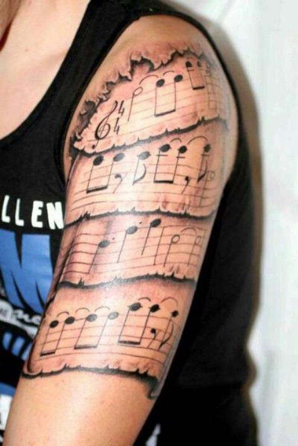 tatuajes de pentagramas de musica
