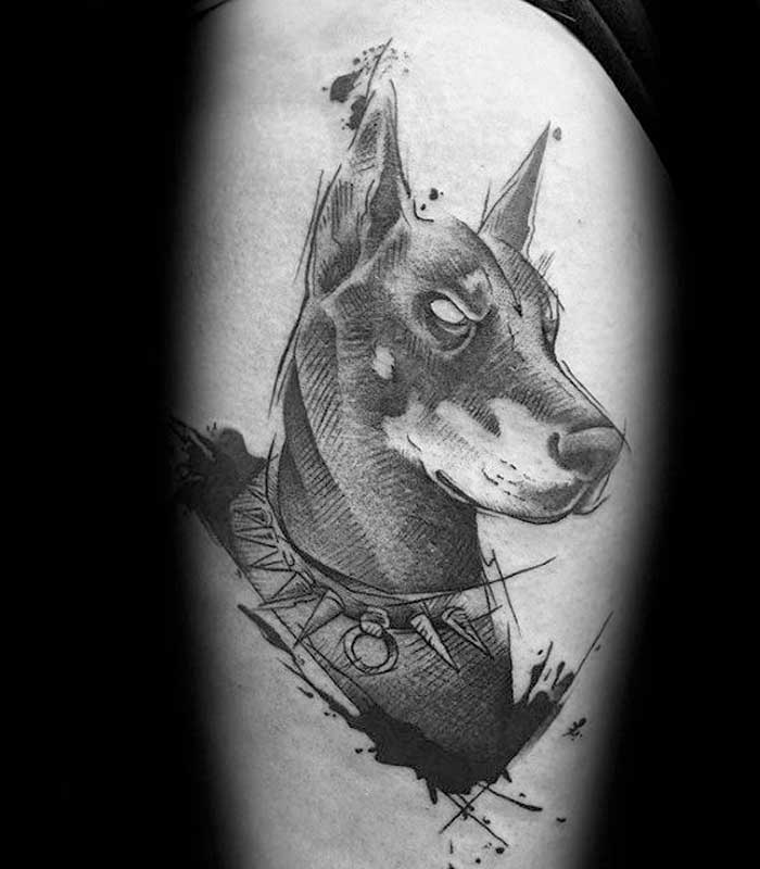 tatuajes de perros doberman
