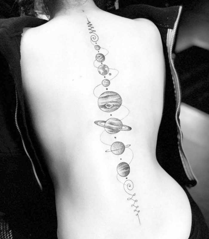 tatuajes de planetas en la espalda 1