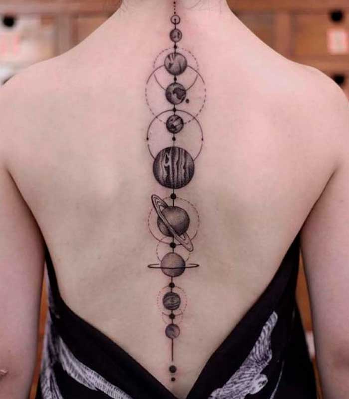 tatuajes de planetas para mujeres