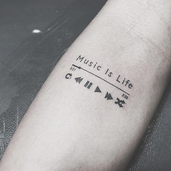 tatuajes de reproductor musical