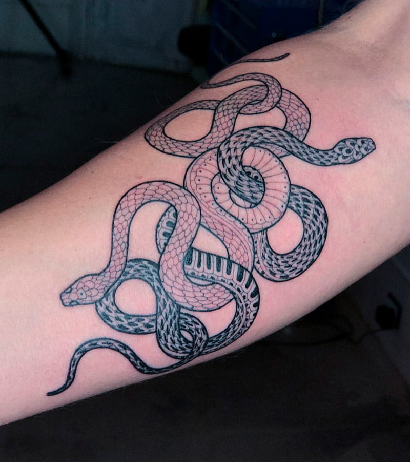 tatuajes de serpientes entrelazadas