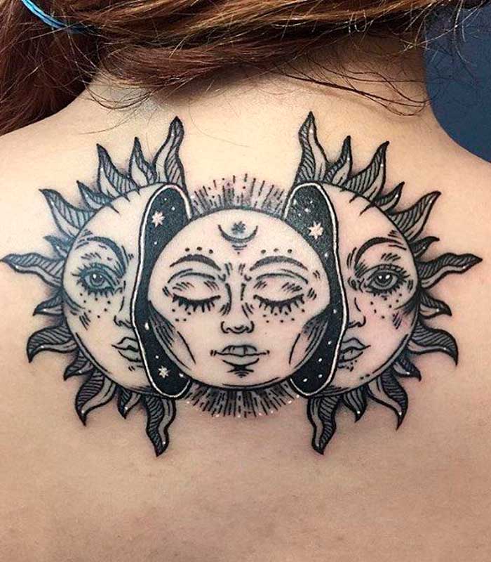tatuajes de sol y luna para chicas