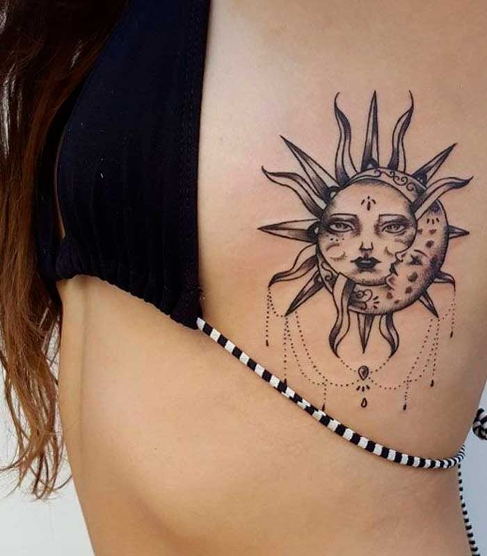 tatuajes de sol y luna para damas