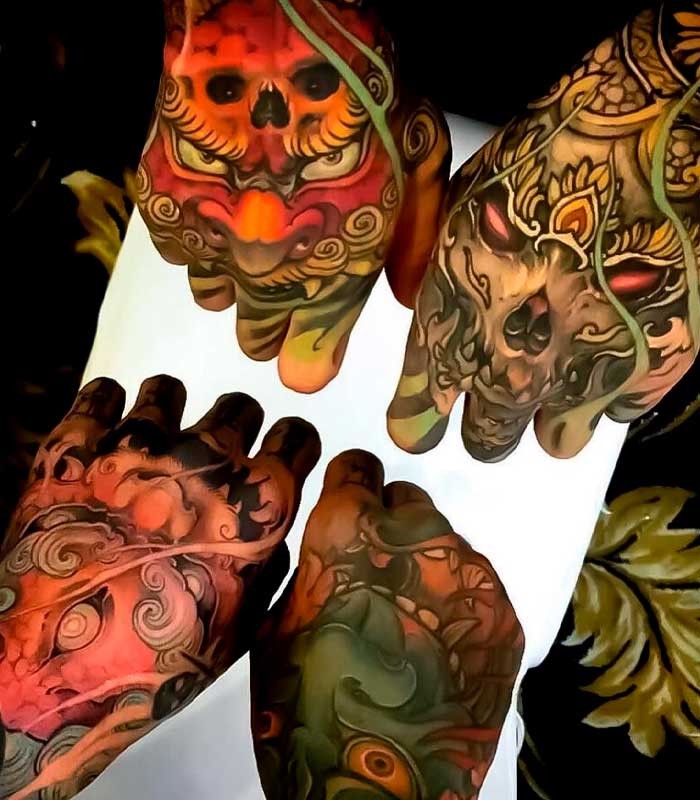 tatuajes japoneses en la mano