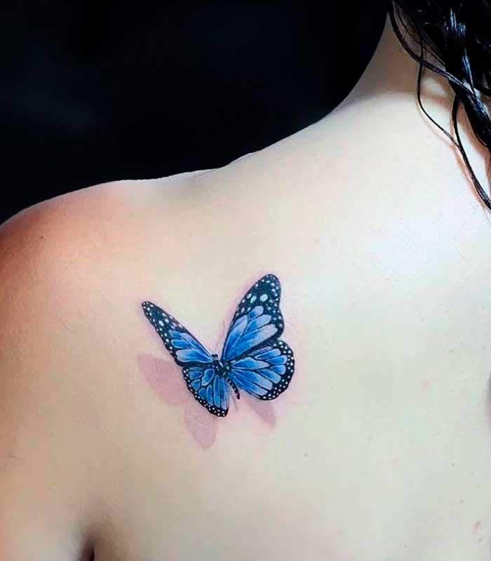 tatuajes mariposas azules