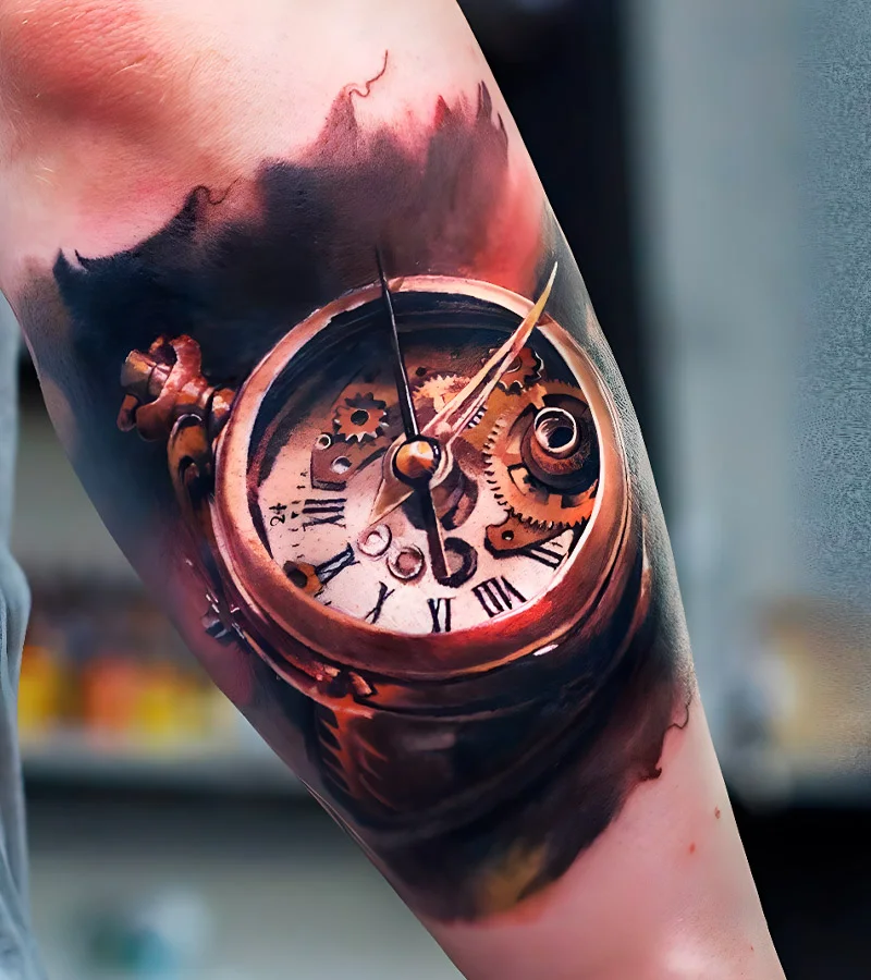 Tatuajes de reloj discount romano en el brazo